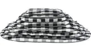 TRIXIE Scoopy, saltea ovala caini, bumbac, imprimeu geometric, husa detasabila, alb si negru, 98x62cm