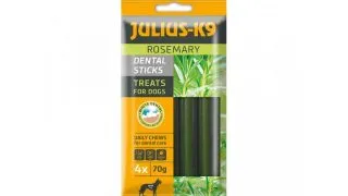 JULIUS-K9 Dental Sticks Rozmarin, XS-XL, Vanilie, punguta recompense caini, 70g