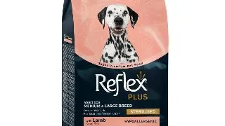 REFLEX Plus Sterilised Medium & Large Breed, M-XL, Miel, hrana uscata caini sterilizati, 12kg