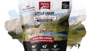 NATURA WILD Natura Wild Little Creek, XS-XL, Somon si Curcan, hrana uscata fara cereale caini junior, 12kg