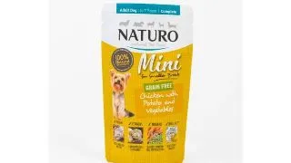 NATURO Mini, XS-S, Pui si Cartofi, plic hrana umeda fara cereale caini, (in suc propriu), 150g