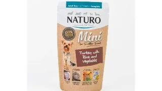 NATURO Mini, XS-S, Curcan si Orez, plic hrana umeda caini, (in suc propriu), 150g