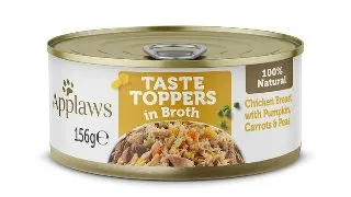 APPLAWS Taste Toppers Tocanita, Pui si Legume, conserva hrana umeda monoproteica fara cereale caini, in sos, 156g 156g