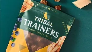 TRIBAL Trainers, XS-XL, Pui si afine, punguta recompense fara cereale caini, 80g
