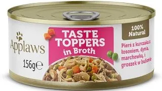 APPLAWS, Pui, Somon si Legume, conserva hrana umeda caini, in supa, 156g 156g