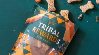 TRIBAL Rewards, XS-XL, Branza si Morcov, punguta recompense functionale caini, apetit capricios, 125g
