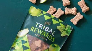 TRIBAL Rewards, XS-XL, Mar si Menta, punguta recompense functionale caini, sistem digestiv, 125g