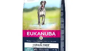 EUKANUBA Grain Free Adult Large Breed, L-XL, Peste, hrana uscata fara cereale caini, 12kg