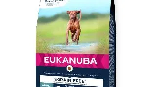 EUKANUBA Grain Free Adult All Breeds, XS-XL, Vanat, hrana uscata fara cereale caini, 12kg