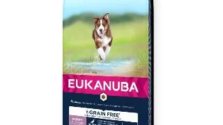 EUKANUBA Grain Free Puppy Small & Medium Breed, S-M, Miel, hrana uscata fara cereale caini junior, 12kg