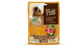 SAM'S FIELD Crunchy Snack, XS-XL, Gasca si Cartof Dulce, punguta recompense fara cereale caini, 200g
