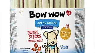 BOW WOW Jerky Snack Swirl Sticks, S-XL, Carne, galetusa recompense caini, 55buc, 1280g