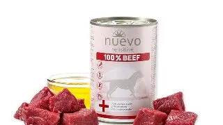 NUEVO Sensitive 100% Beef, XS-XL, Vita, conserva hrana umeda monoproteica fara cereale caini, alergii, (in aspic), 400g