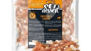 PET'S DESSERT, XS-XL, Pui si Branza, punguta recompense fara cereale caini, 500g