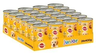 PEDIGREE Junior, XS-XL, Pui, conserva hrana umeda caini junior, (in aspic), bax, 400g x 24buc
