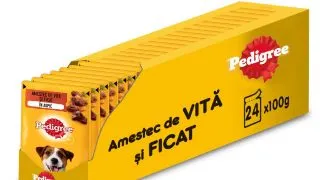 PEDIGREE, XS-XL, Vita, plic hrana umeda caini, (in aspic), bax, 100g x 24buc