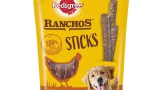 PEDIGREE Ranchos Sticks, XS-XL, Pui, punguta recompense caini, 60g