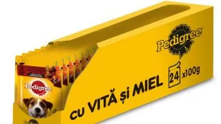 PEDIGREE, XS-XL, Vita si Miel, plic hrana umeda caini, (in sos), bax, 100g x 24buc