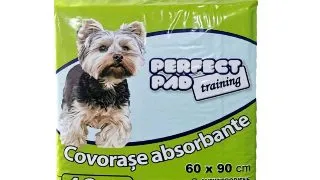 PERFECT PAD Training, covorase absorbante caini, cu benzi adezive, antimicrobian, 60x90cm, 10buc