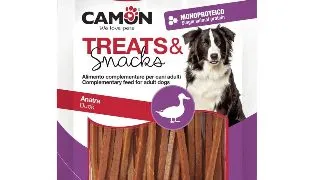 CAMON Strips, XS-XL, Rata, punguta recompense caini, 80g