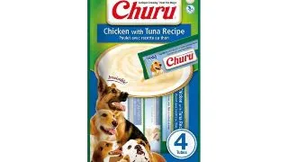 INABA Churu Creamy, XS-XL, Pui si Ton, plic recompense fara cereale caini, (piure), 56g