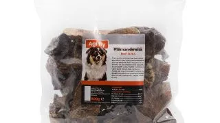 AGILITY Plamani de Vita, XS-XL, punguta recompense naturale deshidratate caini, 500g