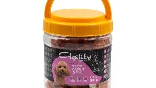 AGILITY Chipsuri Uscate, XS-XL, Iepure si Pui, galetusa recompense caini, 500g