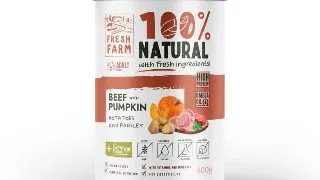 FRESH FARM Coarse, XS-XL, Vita si dovleac, conserva hrana umeda fara cereale caini, (pate), 400g