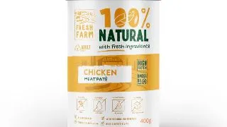 FRESH FARM Smooth, XS-XL, Pui, conserva hrana umeda caini, (pate), 400g