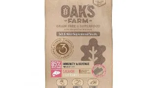 OAK'S FARM Immunity & Defense, Somon, punguta recompense functionale fara cereale caini, imunitate, 160g