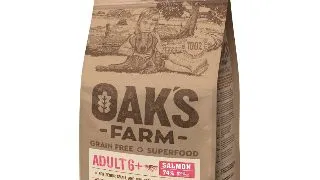 OAK'S FARM Mini Senior 6+, XS-S, Somon, hrana uscata fara cereale caini senior, 6.5kg