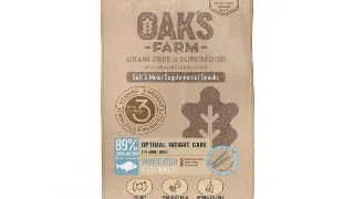 OAK'S FARM Optimal Weight Care, Peste alb, punguta recompense functionale fara cereale caini, obezitate, 110g
