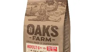 OAK'S FARM Senior 6+, XS-XL, Somon, hrana uscata fara cereale caini senior, 6.5kg