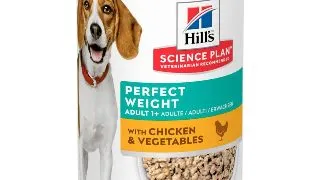 HILL'S Science Plan Perfect Weight, XS-XL, Pui si Legume, conserva hrana umeda caini, obezitate, (pate), 363g
