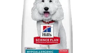 HILL'S Science Plan No Grain Hypoallergenic, M, Somon, hrana uscata fara cereale caini, sistem digestiv, alergii, 12kg