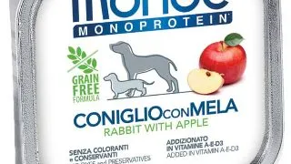 MONGE Monoprotein, XS-XL, Iepure si Mar, tavita hrana umeda monoproteica fara cereale caini, (pate), 150g