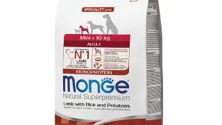 MONGE Natural Superpremium Monoprotein Adult Mini, XS-S, Miel si Orez, hrana uscata caini, 2.5kg