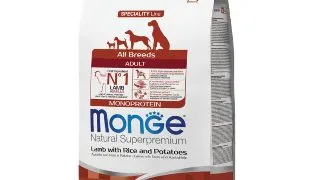 MONGE Natural Superpremium Monoprotein, XS-XL, Miel si Orez, hrana uscata caini, 12kg