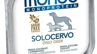 MONGE Monoprotein, XS-XL, Caprioara, tavita hrana umeda monoproteica fara cereale caini, (pate), 150g