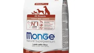 MONGE Natural Superpremium Monoprotein Puppy&Junior, XS-XL, Miel si Orez, hrana uscata caini junior, 12kg