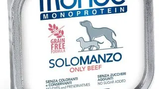 MONGE Monoprotein, XS-XL, Vita, tavita hrana umeda monoproteica fara cereale caini, (pate), bax, 150g x 24buc