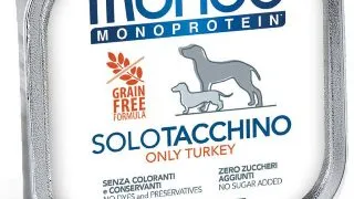 MONGE Monoprotein, XS-XL, Curcan, tavita hrana umeda monoproteica fara cereale caini, (pate), 150g