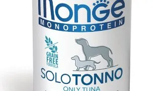 MONGE Monoprotein, XS-XL, Ton, conserva hrana umeda monoproteica fara cereale caini, (pate), 400g
