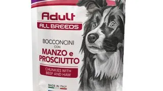 GEMON All Breeds, XS-XL, Vita si Sunca, plic hrana umeda fara cereale caini, (in aspic), 100g
