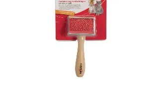 CAMON Perie cu maner de lemn, perie caini CAMON Perie cu maner de lemn, S, perie caini si pisici, 4.5x6cm