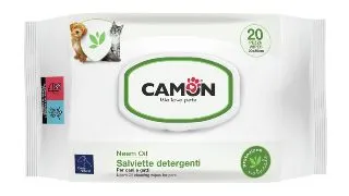 CAMON Neem Oil, servetele umede caini si pisici, Ulei de Neem, 20buc