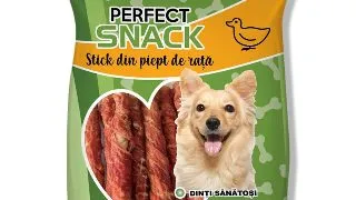 PERFECT SNACK Stick Piept, XS-XL, Rata, punguta recompense caini, 80g