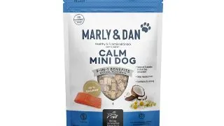 MARLY&DAN Calme Mini Dog, XS-S, Somon, punguta recompense functionale fara cereale caini, sistem nervos & calmante, 50g