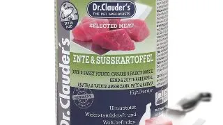 DR. CLAUDER'S Selected Meat, XS-XL, Rata si Cartof Dulce, conserva hrana umeda fara cereale caini, (in suc propriu), 400g