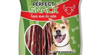 PERFECT SNACK Fasii Moi, XS-XL, Vita, punguta recompense caini, 80g